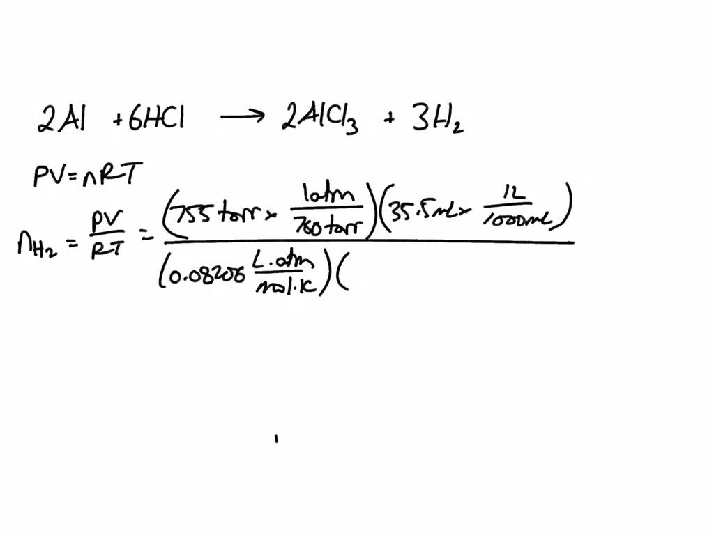 SOLVED aluminium reacts with hydrochloric acid to produce hydrogen gas