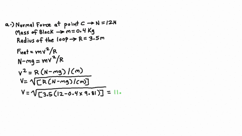 a-block-of-mass-m04-mathrmkg-is-pushed-against-a-horizontal-spring-of-spring-constant-k3200-mathrmn-mathrmm-compressing-the-spring-a-distance-d02-mathrmm-as-shown-below-when-released-from-rest-the-b-2