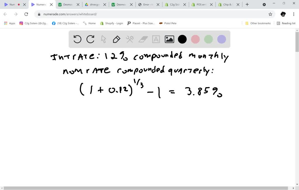 SOLVED Find The Nominal Rate Compounded Quarterly which Is Equivalent 