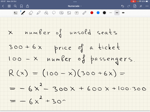 a-charter-flight-charges-a-fare-of-300-per-person-plus-6-per-person-for-each-unsold-seat-on-the-plane-the-plane-holds-100-passengers-and-x-represents-the-number-of-unsold-seats-a-find-an-exp-54525
