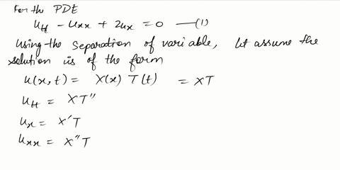 2) Solve the following PDEs with variable separation method