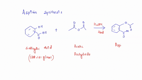 calculate-the-theoretical-yield-of-aspirin-fw-180158-gmol-for-a-reaction-where-2734-g-of-salicylic-acid-fw-138121-gmol-is-reacted-with-excess-acetic-anhydride-31546