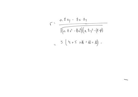 given-the-above-table-and-the-fact-that-the-sample-standard-deviations-of-x-and-y-are-255-and-797-respectively-the-correlation-coefficient-r-is-select-one-a-0-b-00006-c-09964-d-09964-e-10036