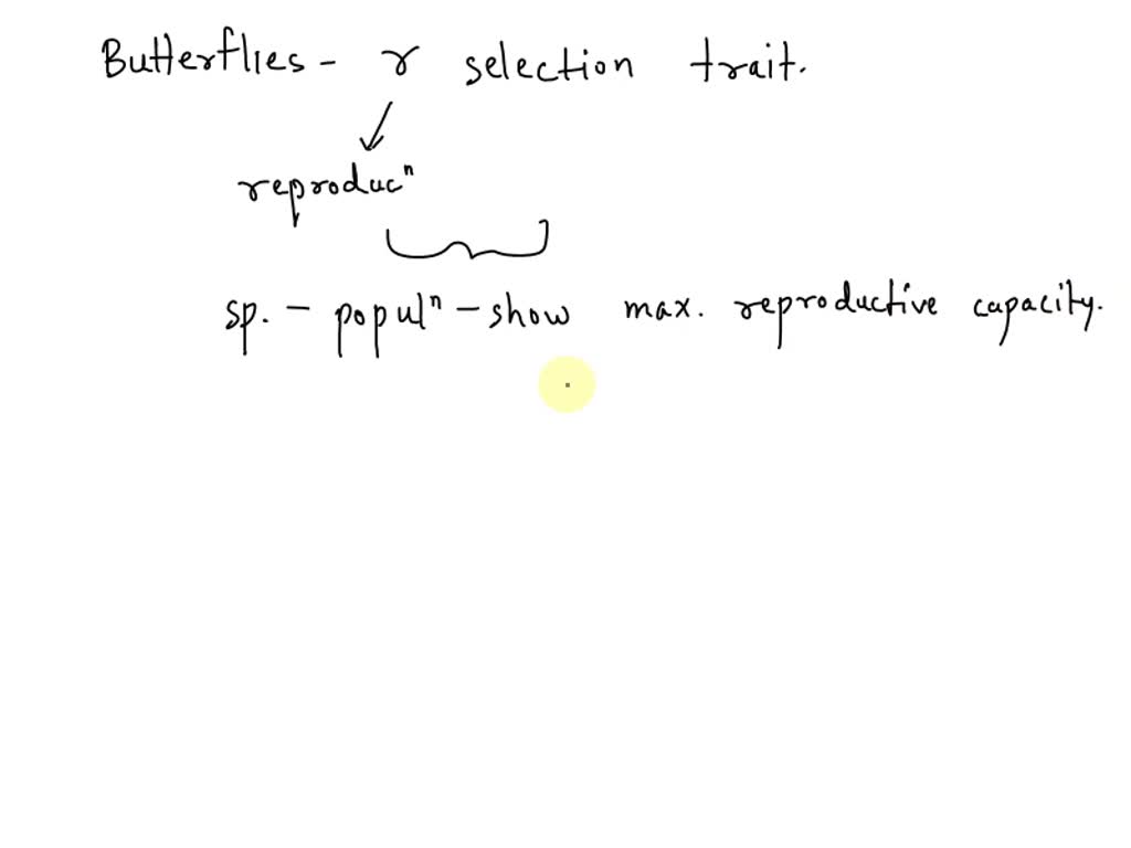 SOLVED Butterflies show rselection traits. What does this statement