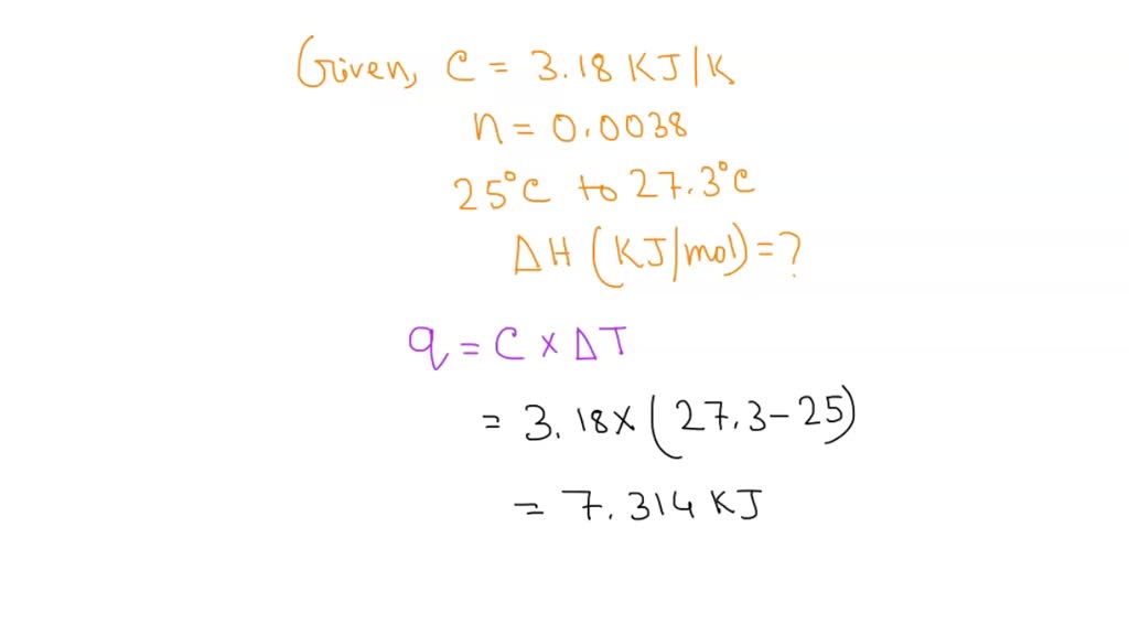 SOLVED In constantpressure calorimetry problems, we use the equation
