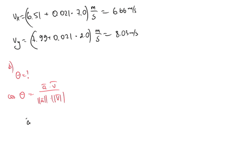 the-velocity-of-a-particle-moving-in-the-x-y-plane-is-given-by-651i799j-ms-at-time-t-763-s-its-average-acceleration-during-the-next-0021-s-is-70i-20j-ms2-determine-the-velocity-v-of-the-particle-at-t-