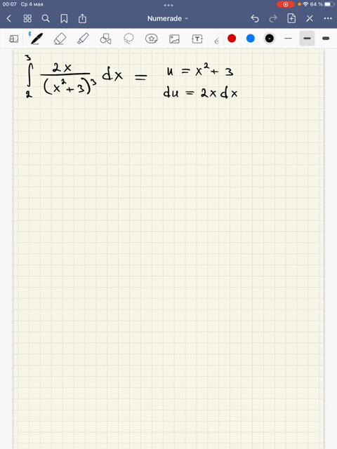 use-a-change-of-variables-to-evaluate-the-following-definite-integral-2x-dx-x3-determine-a-change-of-variables-from-x-to-u-choose-the-correct-answer-below-oa-ux-0-b-u2x-c-ux2-3-0d-u-x3-write-80078