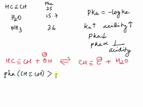 ethyne-hcch-has-a-pka-value-of-25-water-has-a-pka-value-of-157-and-ammonia-nh3-has-a-pka-value-of-36-draw-the-equation-showing-equilibrium-arrows-that-indicate-whether-reactants-or-products-50017