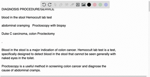 the-patient-was-treated-in-the-office-for-abdominal-cramping-and-bloody-stools-a-hemoccult-test-was-positive-for-blood-in-the-stool-the-patient-was-scheduled-for-proctoscopy-with-biopsy-two-97844