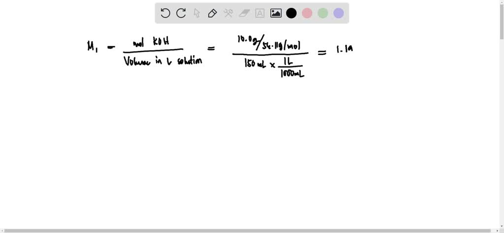 SOLVED: A student prepared a stock solution by dissolving 10.0 g of KOH ...