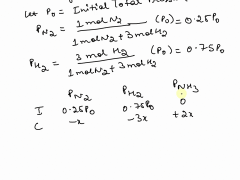 1-one-mole-of-n2-and-3-moles-of-h2-are-placed-in-a-flask-at-3970c-calculate-the-total-presure-of-the-system-at-equilibrium-if-the-mole-fraction-of-nh3-is-found-to-b-021-the-kp-for-this-react-66978