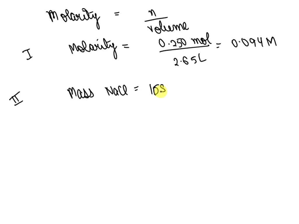 SOLVED: Calculate the molarity of the two solutions. The first solution