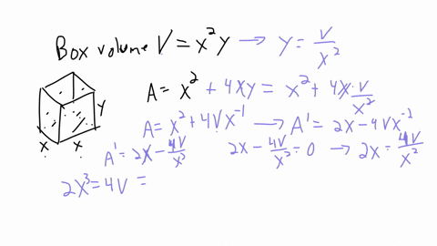 a-rectangular-box-with-a-square-base-an-open-top-and-a-volume-of-is-to-be-constructed-what-should-the-dimensions-of-the-box-be-to-minimize-the-surface-area-of-the-box-what-is-the-minimum-sur-60406