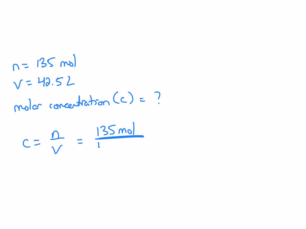 SOLVED: Calculate the molar concentration of a solution of a sample