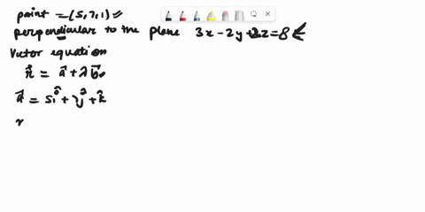 find-a-vector-equation-and-parametric-equations-for-the-line-the-line-through-the-point-571-and-perp-24395