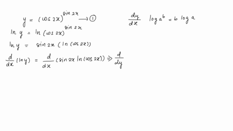 using-logarithmic-differentiation-find-dyif-y-cos-2x-sin-2x-dx-43161
