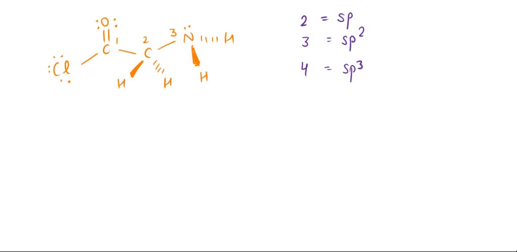 SOLVED: Consider the molecule below. Determine the hybridization at ...
