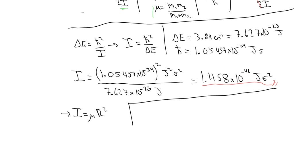 SOLVED: Consider the first line (J = 0) in the rotational spectrum of ...