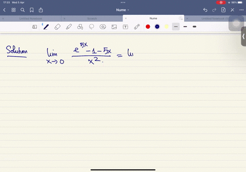 find-the-limit-use-lhospitals-rule-if-appropriate-if-there-is-a-more-elementary-method-consider-using-it-lim-x0-e5x-1-5x-x2-58022