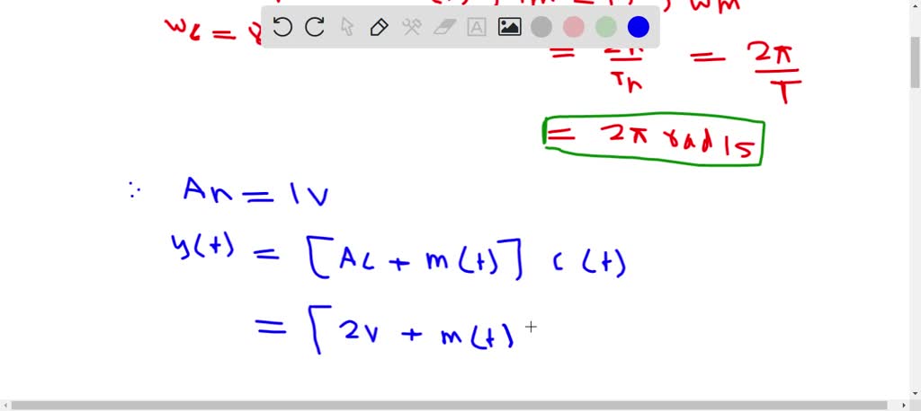 SOLVED: Example : 1.Suppose AM signal displayed on an oscilloscope ...