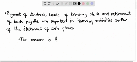 which-of-the-following-items-would-not-be-reported-in-the-financing-activities-section-of-the-statement-of-cash-flows-a-payment-of-dividends-b-receipt-from-note-receivable-c-resale-of-treasu-92888