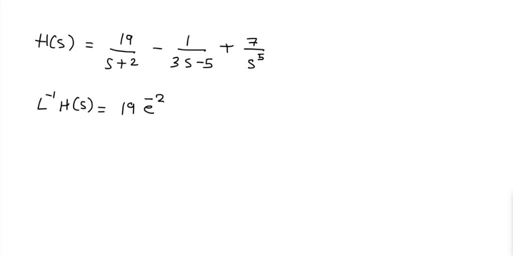 SOLVED: 4. Find the Inverse Laplace transforms for the following three ...