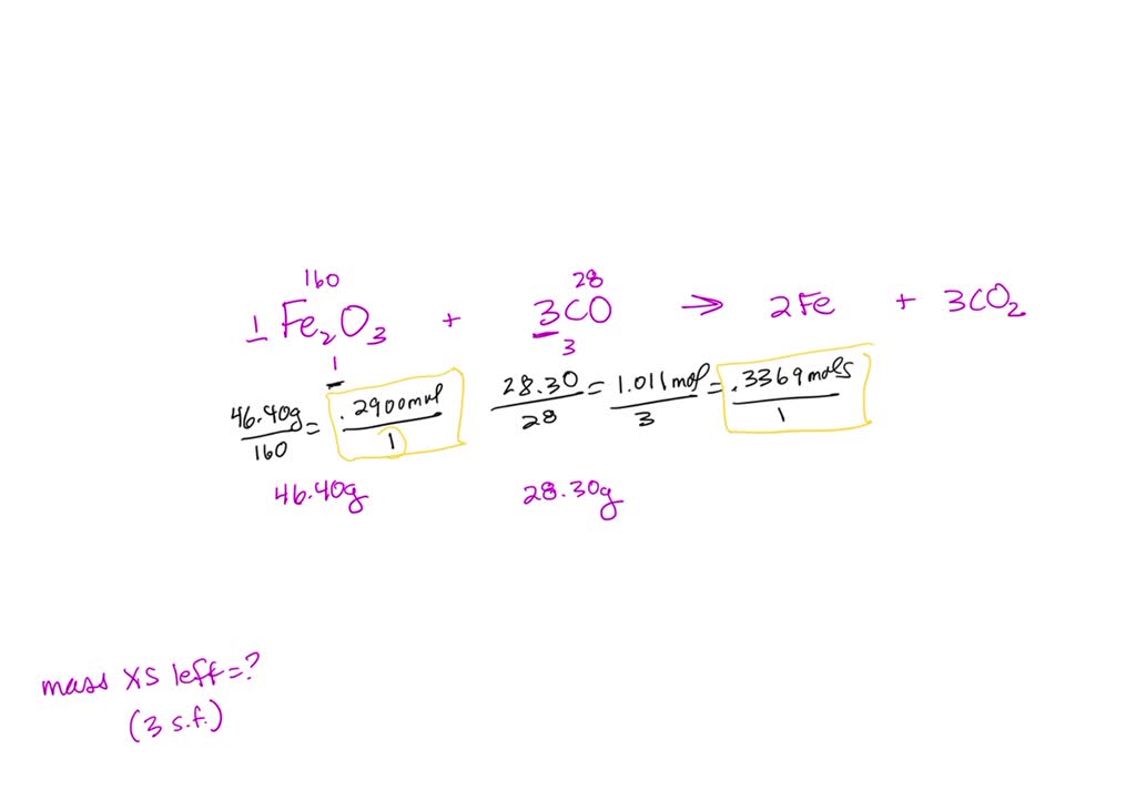SOLVED Iron(III) oxide reacts with carbon monoxide according to the