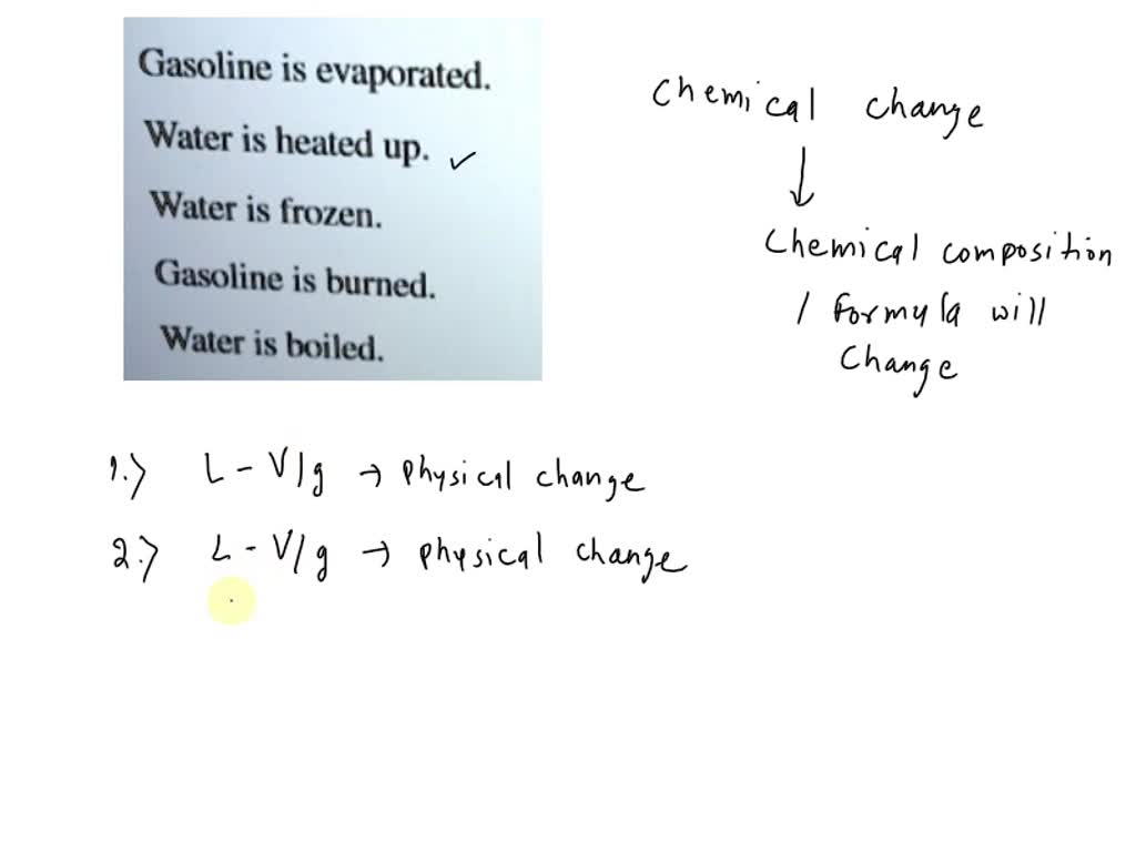 SOLVED Which of the following is a chemical change? acetone evaporates