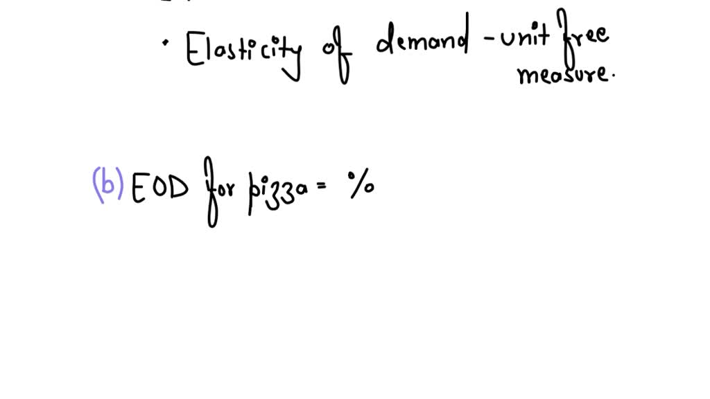 SOLVED A. Calculate the demand price elasticity of demand for pizza