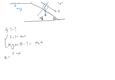 the-figure-shows-box-of-mass-m2-14kgon-a-frictionless-plane-inclined-at-angle-0-26-it-is-connected-by-acord-of-negligible-mass-to-box-of-mass-m1-25kg-onahorizontal-frictionless-surface-the-p-30034