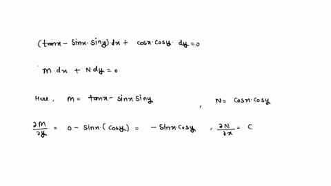 determine-whether-the-given-differential-equation-is-exact-if-it-is-exact-solve-ittan-x-sin-x-sin-y-dx-cos-x-cos-y-dy-0-52432