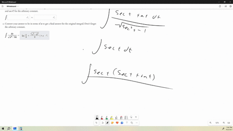 evaluate-the-indefinite-integral-int-fracd-xsqrtx2-64-a-give-the-correct-trigonometric-substitution-throughout-the-entire-problem-use-t-for-boldsymboltheta-and-boldsymbold-t-for-d-theta-x8-sec-t-d-x8