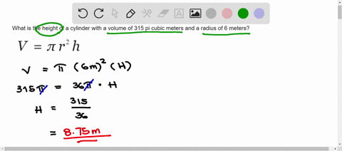 what-is-the-height-of-a-cylinder-with-a-volume-of-315-pi-cubic-meters-and-a-radius-of-6-meters-875-meters-1225-meters-2625-meters-525-meters-35302