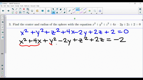 find-the-center-and-radius-of-the-sphere-with-the-equation-x2-y2-z2-4x-2y-2z-2-0