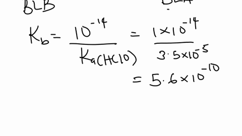 how-do-i-solve-this-obtain-a-the-kb-value-for-clo-b-the-ka-value-for-nh3oh-hydroxylammonium-ion-70974