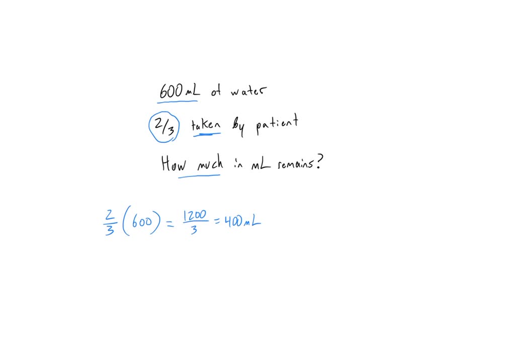 Solved: A Client With Renal Impairment Has Been Placed On An 1800- Ml 