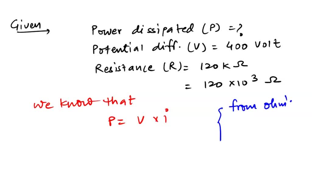 SOLVED Find the power in watts dissipated in a resistor if a current I