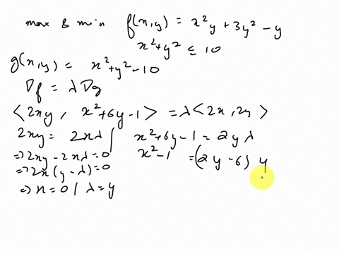 3-find-the-global-maximum-and-minimum-values-of-fy-x2y-3y2-_-y-subject-to-the-constraint-w2-y2-10-12-points-122-97364