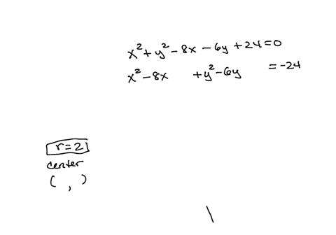 which-equation-represents-the-circle-described-the-radius-is-2-units-the-center-is-the-same-as-the-center-of-a-circle-whose-equation-is-x2-y2-8x-6y-24-0-a-x-42-y-32-2-b-x-42-y-32-2-c-x-42-y-71057