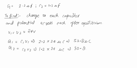 92-two-capacitors-c-22pf-and-cz-12-pf-are-con-nected-in-parallel-to-a-24-v-source-as-shown-in-fig-19-89a-after-they-are-charged-they-are-disconnected-from-the-source-and-from-each-other-and-63118