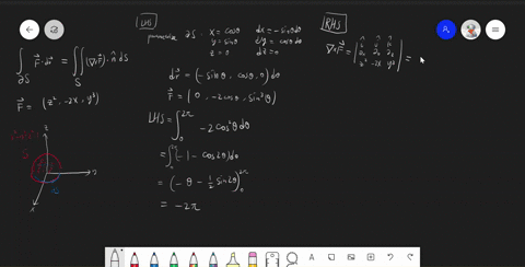 verify-stokes-theorem-for-the-vector-field-fxyz-z2i-2xj-y3k-taking-the-surface-s-as-the-upper-half-of-the-unit-sphere-x2-y2-z2-1-31291