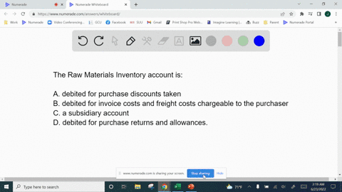 the-raw-materials-inventory-account-is-a-debited-for-purchase-discounts-taken-b-debited-for-invoice-costs-and-freight-costs-chargeable-to-thepurchaser-c-a-subsidiary-account-d-debited-for-pu-70686