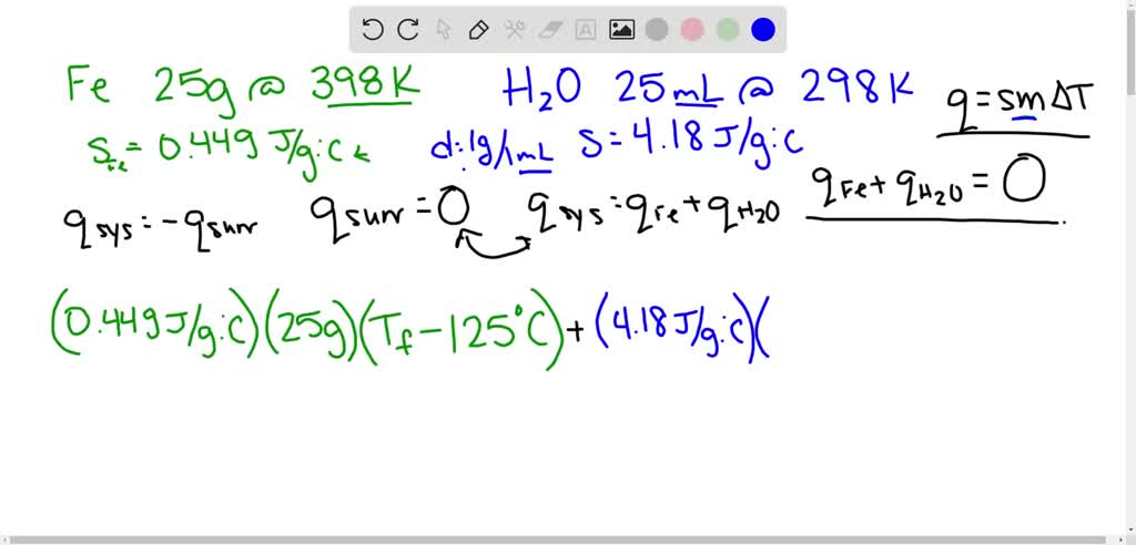 SOLVED: 'A hot lump of 40.4 g of iron at an initial temperature of 74.3 ...