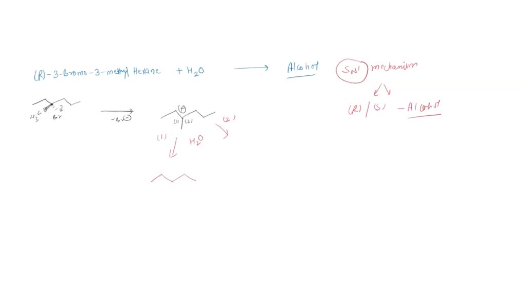 SOLVED: The reaction of (R)-3-bromo-3-methylhexane with water is ...