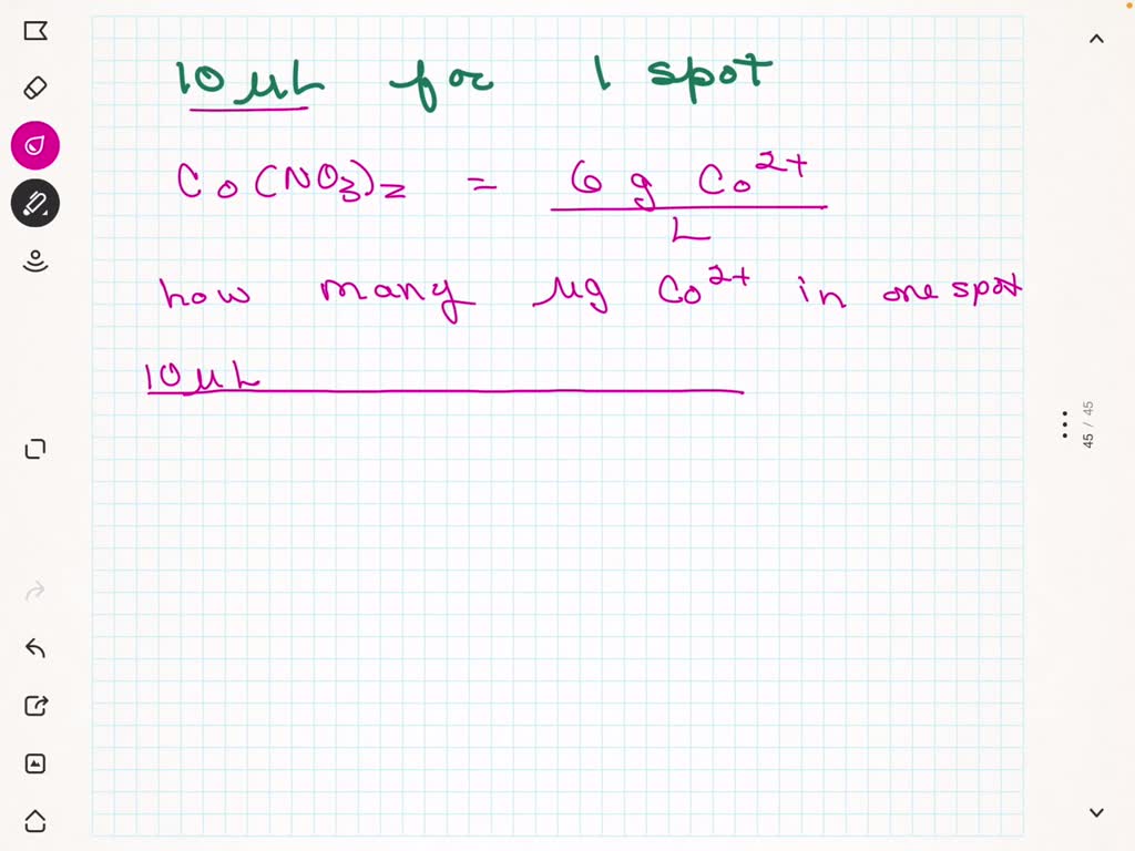 SOLVED In this experiment it takes about 10 microliters of solution to