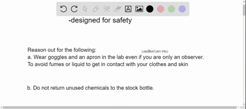 summarize-the-reason-behind-each-of-the-following-a-wear-goggles-and-an-apron-in-the-lab-even-if-you-are-only-an-observer-b-do-not-return-unused-chemicals-to-the-stock-bottle-c-do-not-wear-contact-l-2
