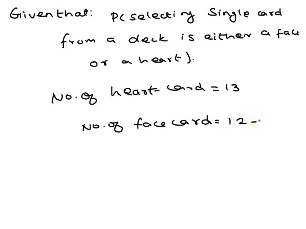 SOLVED 'What is the probability that a single card drawn from a