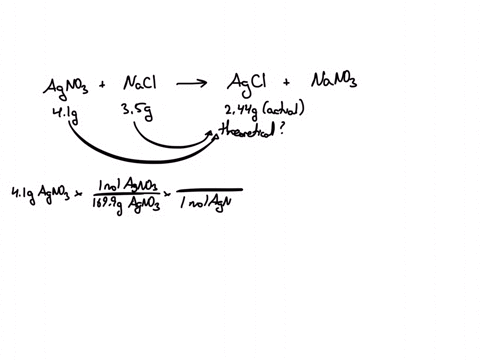 in-one-experiment-41-g-agno3-and-35-g-of-nacl-produced-244g-of-agcl-what-was-the-percentage-yield-of-agcl