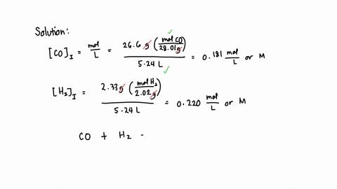 consider-the-following-reaction-cog2h2gch3ohg-a-reaction-mixture-in-a-524-l-flask-at-a-certain-temperature-initially-contains-266-g-co-and-233g-h2-at-equilibrium-the-flask-contains-866g-ch3oh-calculat