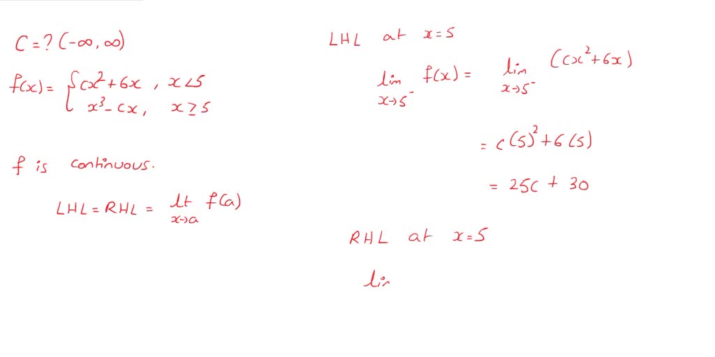 Solved For what value of the constant c is the function f